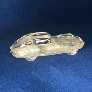 Jaguar Lead Crystal Glass Vintage Car Paperweight E-Type Desk Ornament